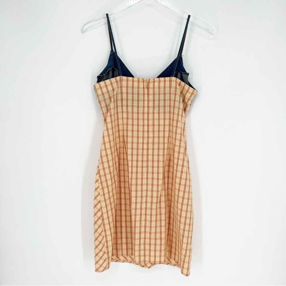 Aqua Blues Vintage Y2K Plaid Denim‎ Mini Dress M - Picture 3 of 6